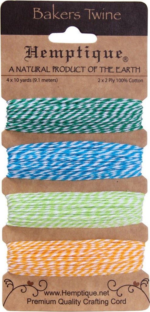 Hemptique Cotton Bakers Twine Card Set Jewelry Bracelet Making Paper Crafting Scrapbooking Bookbinding Mixed Media Crocheting Macrame Gift Wrapping