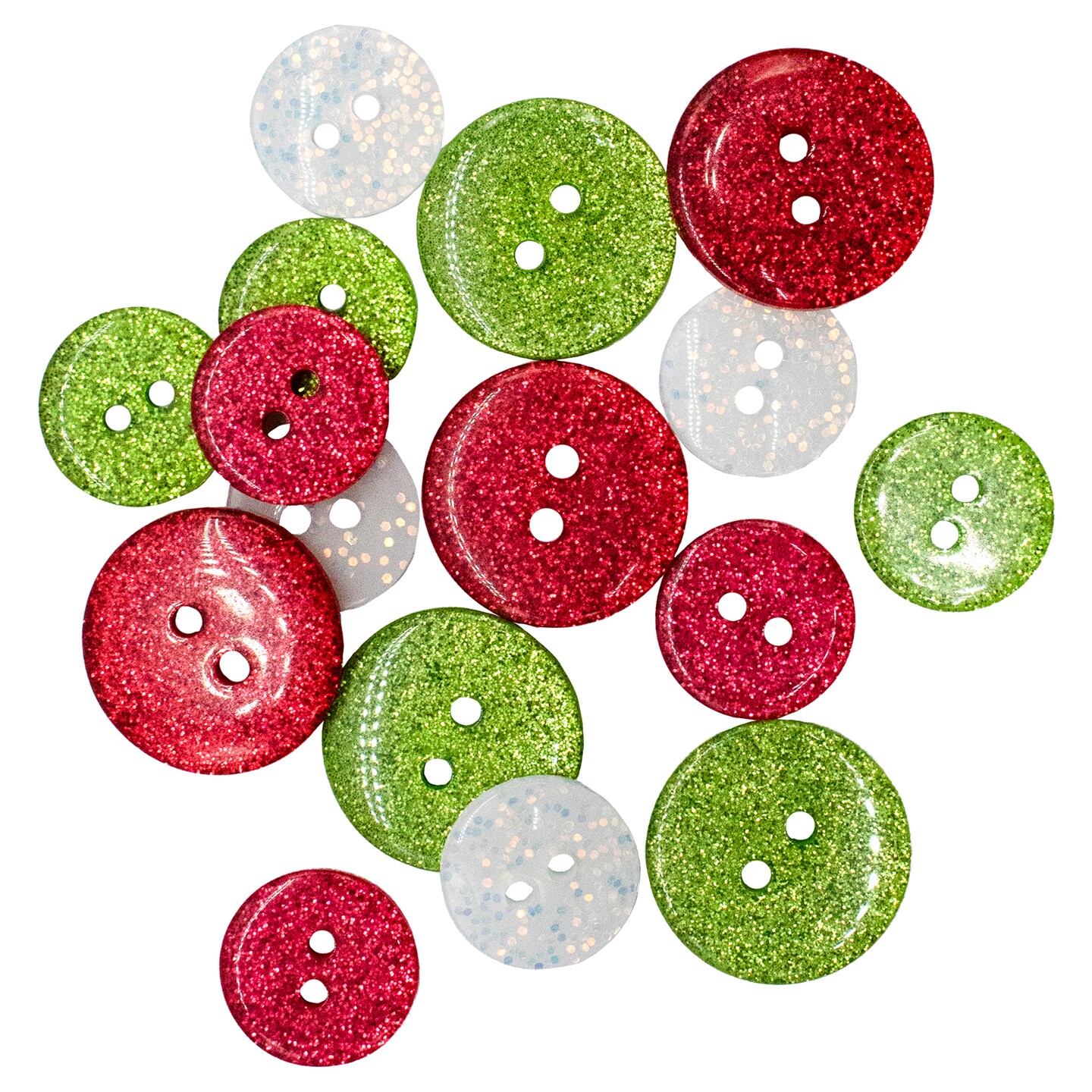 Buttons Galore Santa's Sparkle Christmas Buttons for Sewing Crafts Scrapbooking DIY Projects. 48 Glitter Buttons - 3 Packs