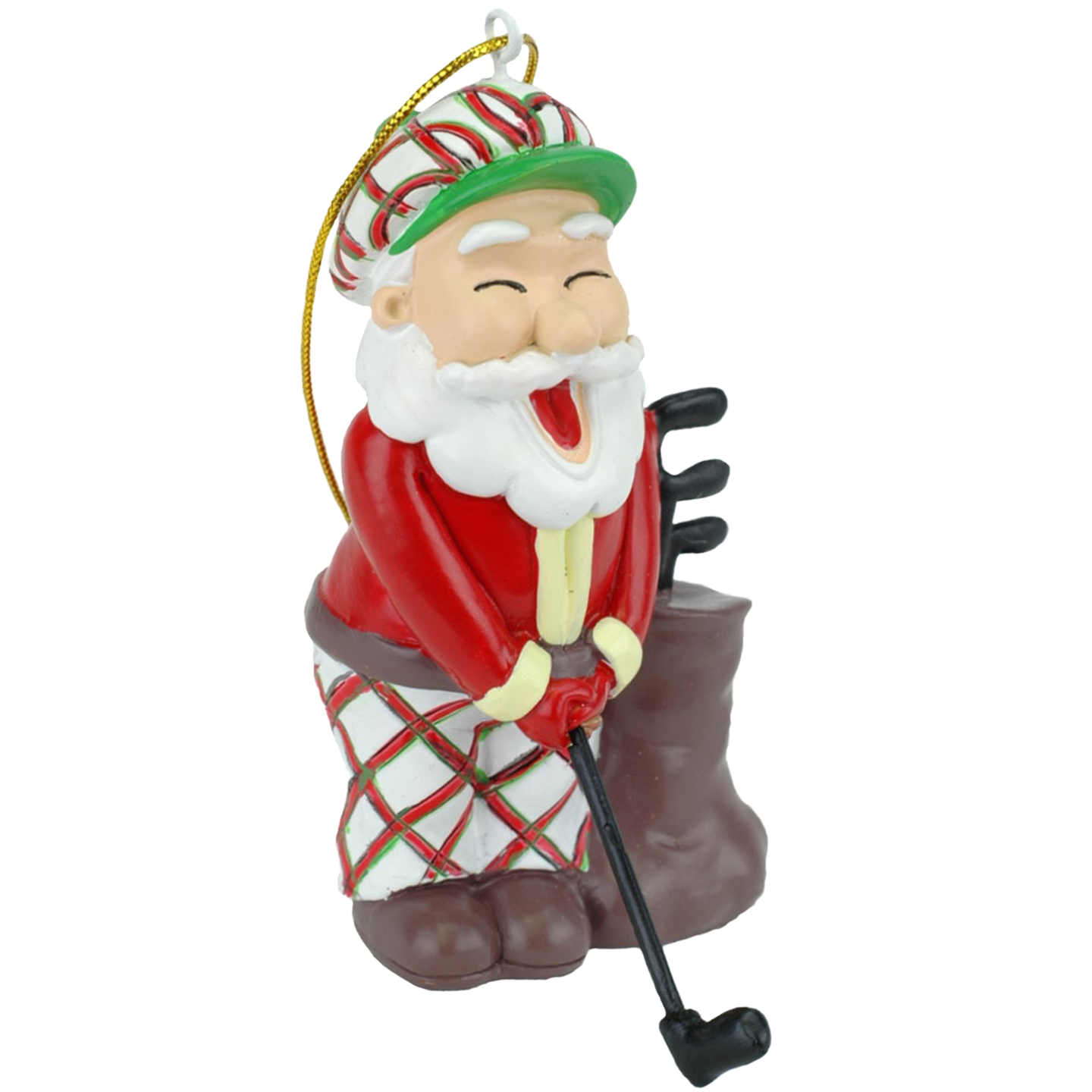 Golfing Santa Claus Christmas Ornament