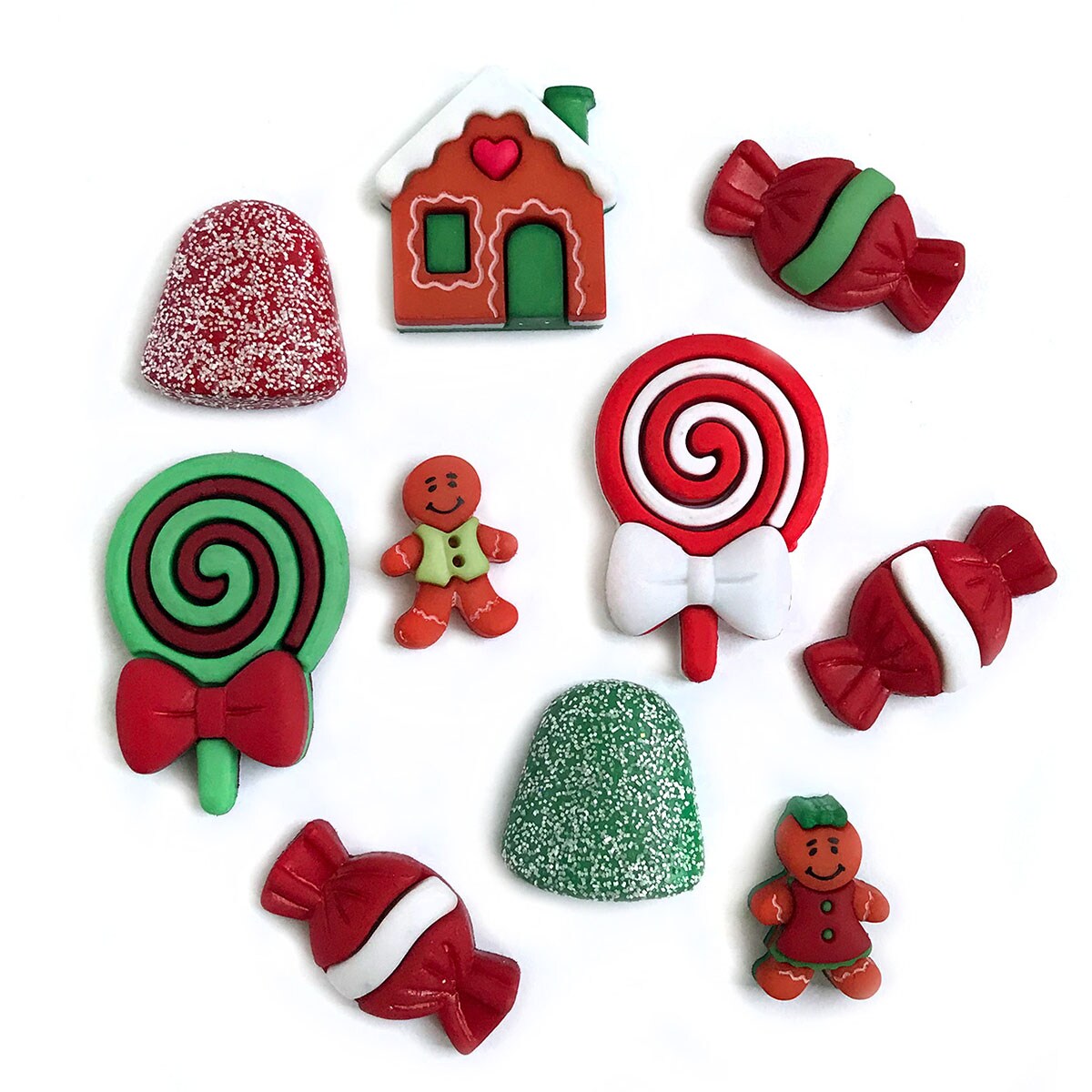 Buttons Galore 50+ Assorted Christmas Buttons for Sewing & Crafts - Set of  6 Button Packs - Candy Canes, Santa, Lights & More