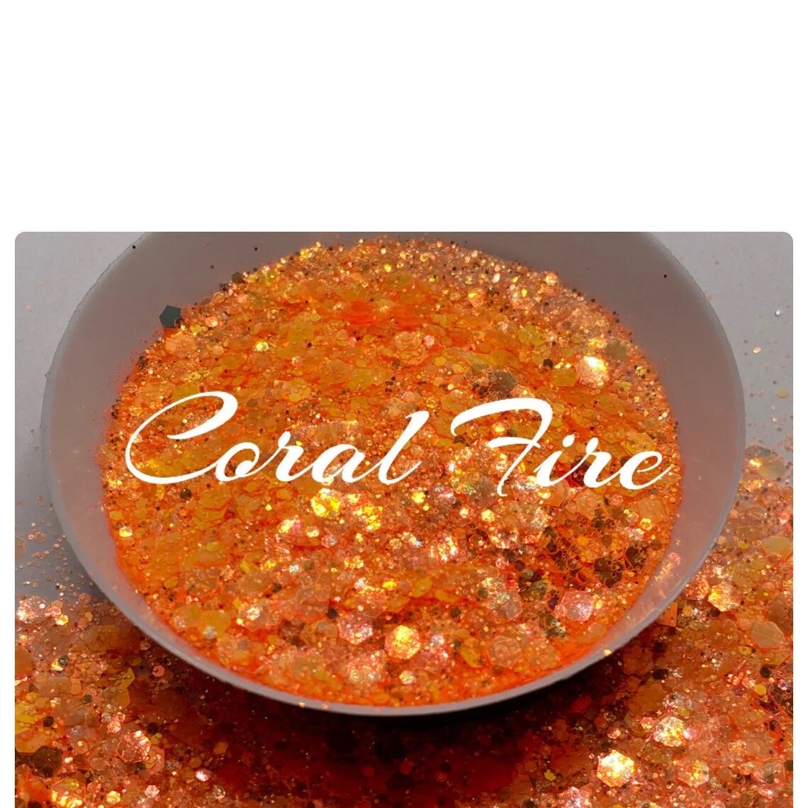 Coral Fire: Iridescent chunky glitter 1oz