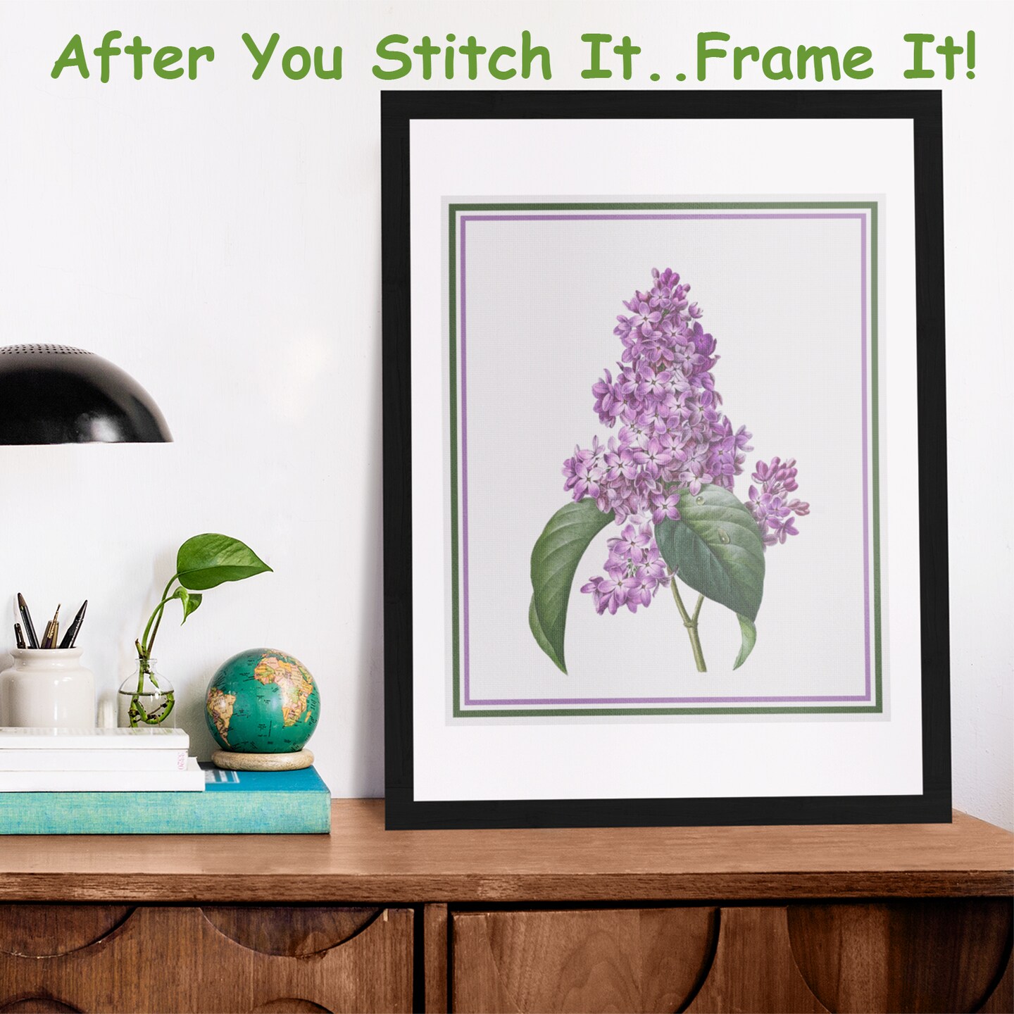 Lilac Flower Inspired by Pierre-Joseph Redoute Counted Cross Stitch Pattern