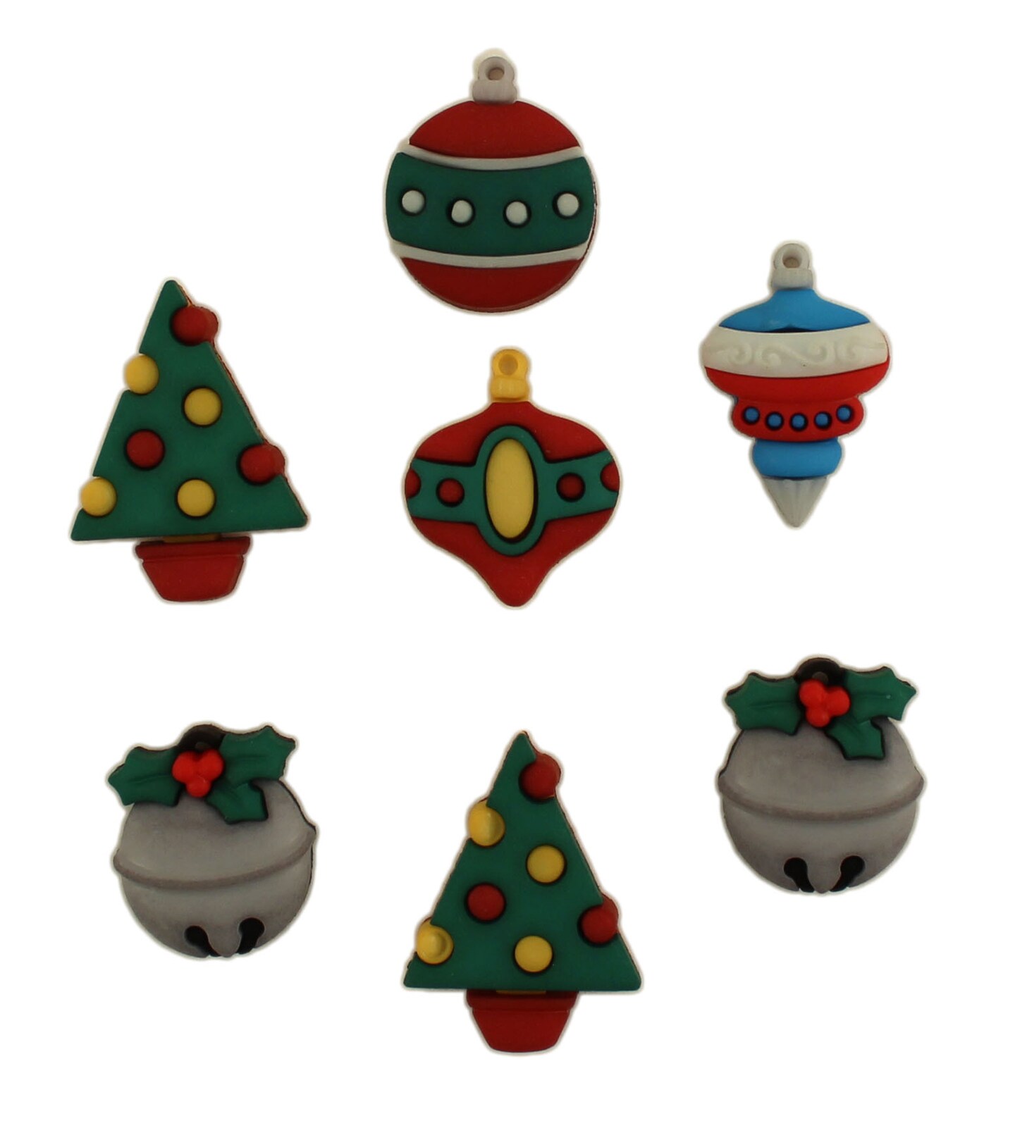 Buttons Galore 50+ Assorted Christmas Buttons for Sewing &#x26; Crafts - Set of 6 Button Packs