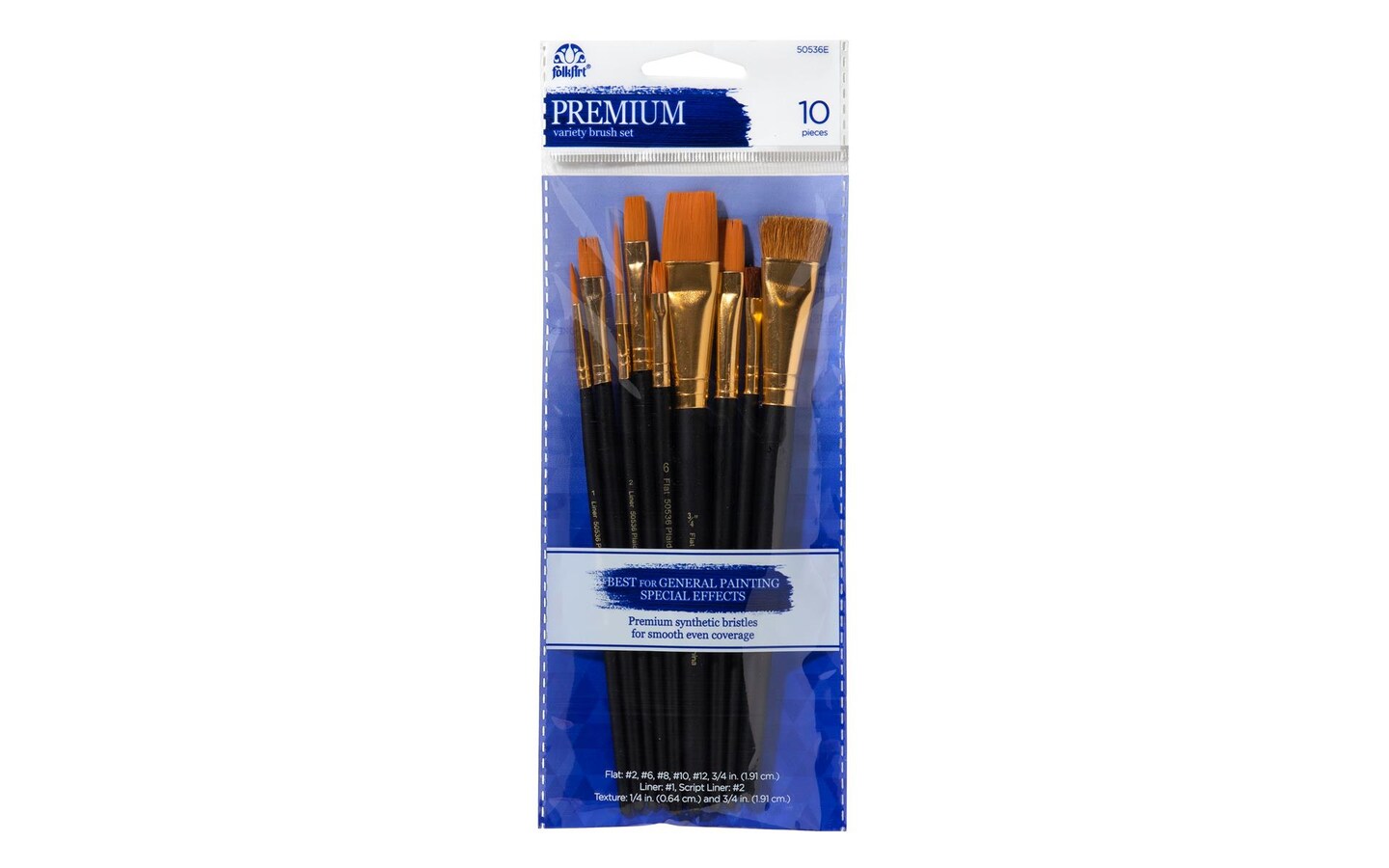 Plaid FolkArt Brush Set Artist Variety 10pc