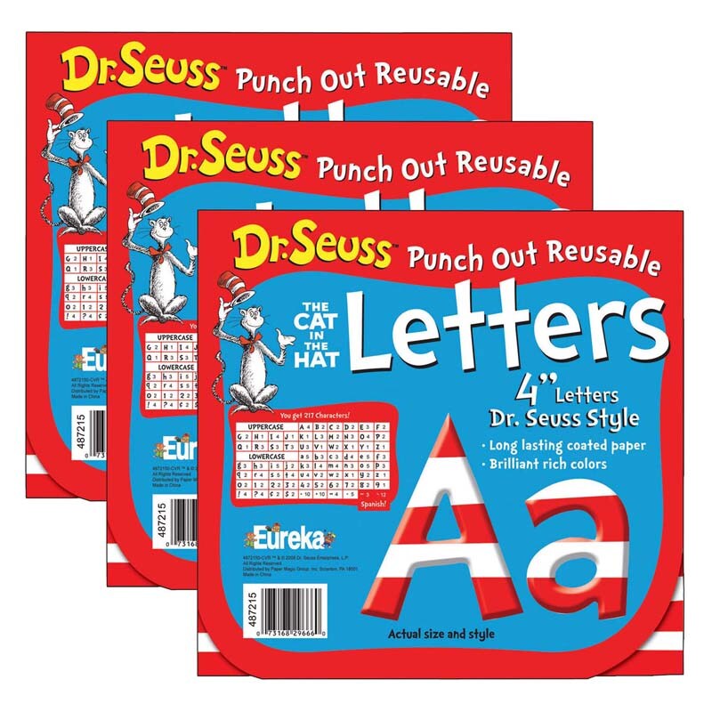 Dr. Seuss™ Stripes Reusable Punch Out Deco Letters, 4