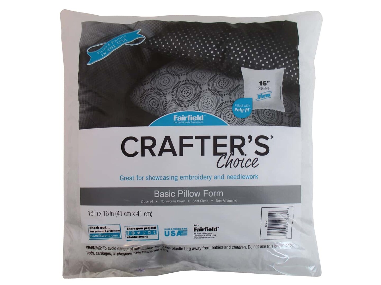 Fairfield Pillow Form Crafters Choice 16 Square