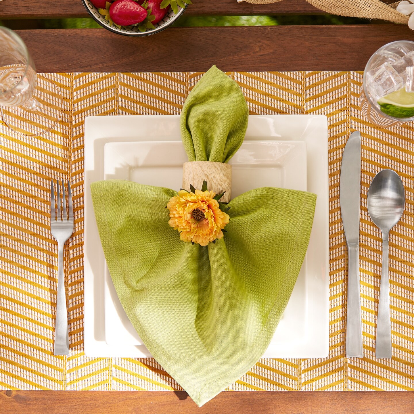DII Verano Stripe Tablecloth 52x52