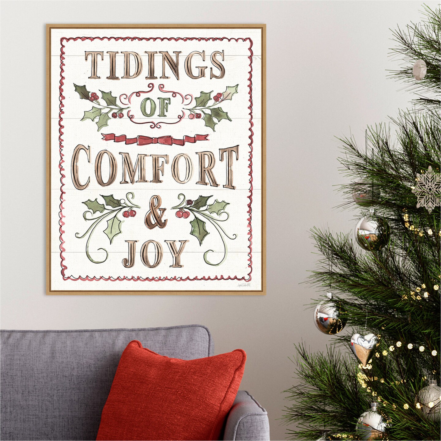 Soft Season VIII by Anne Tavoletti 23-in. W x 28-in. H. Canvas Wall Art Print Framed in Natural