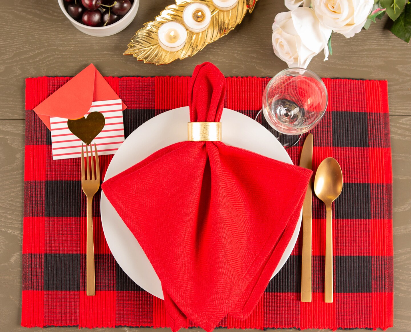 DII Red Buffalo Check Ribbed Placemat (Set of 6)