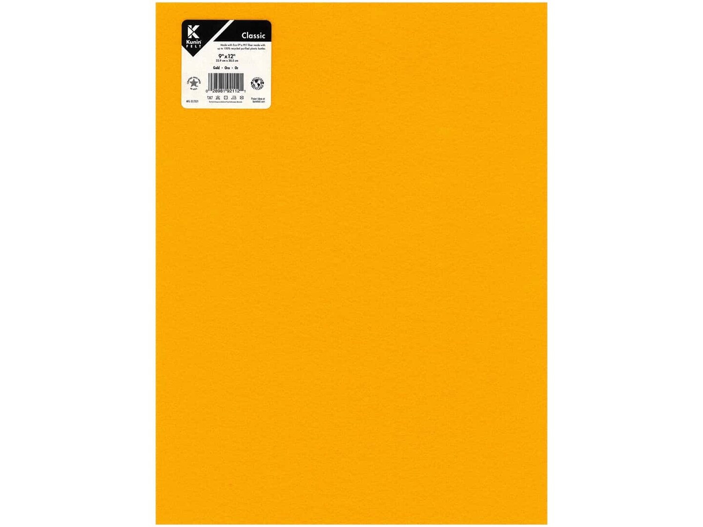 Kunin Classic Felt Sheets - 9 x 12 in. - Gold