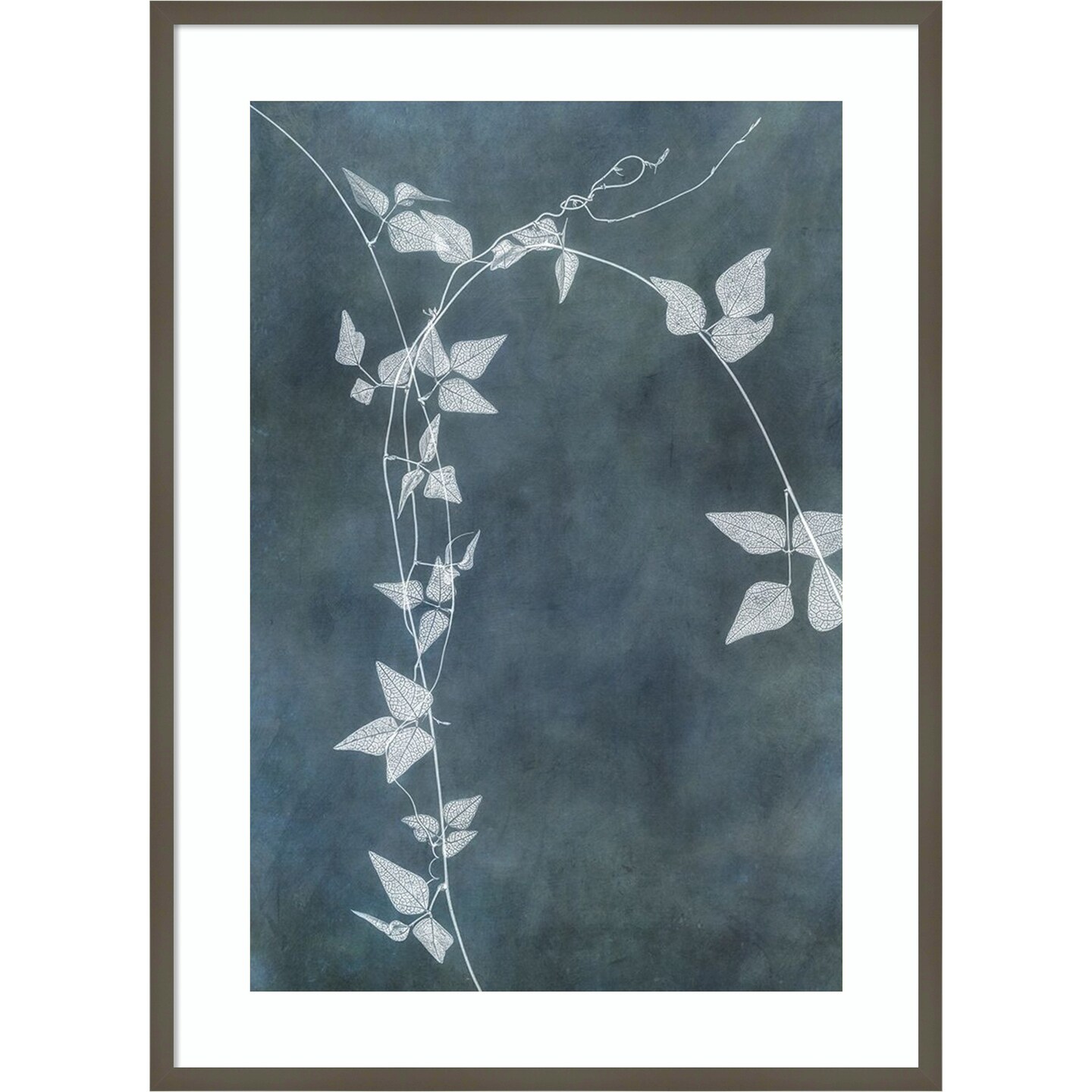Ivy on Blue I by Dianne Poinski Wood Framed Wall Art Print 30 in. W x 41 in. H