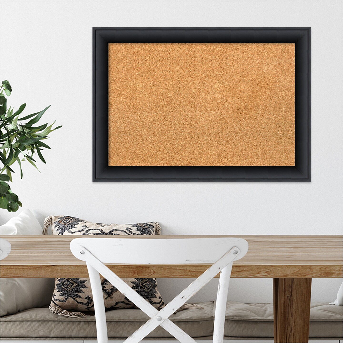 Cork Board, Nero Black Wood Frame - Bulletin Board, Organization Board, Pin Board