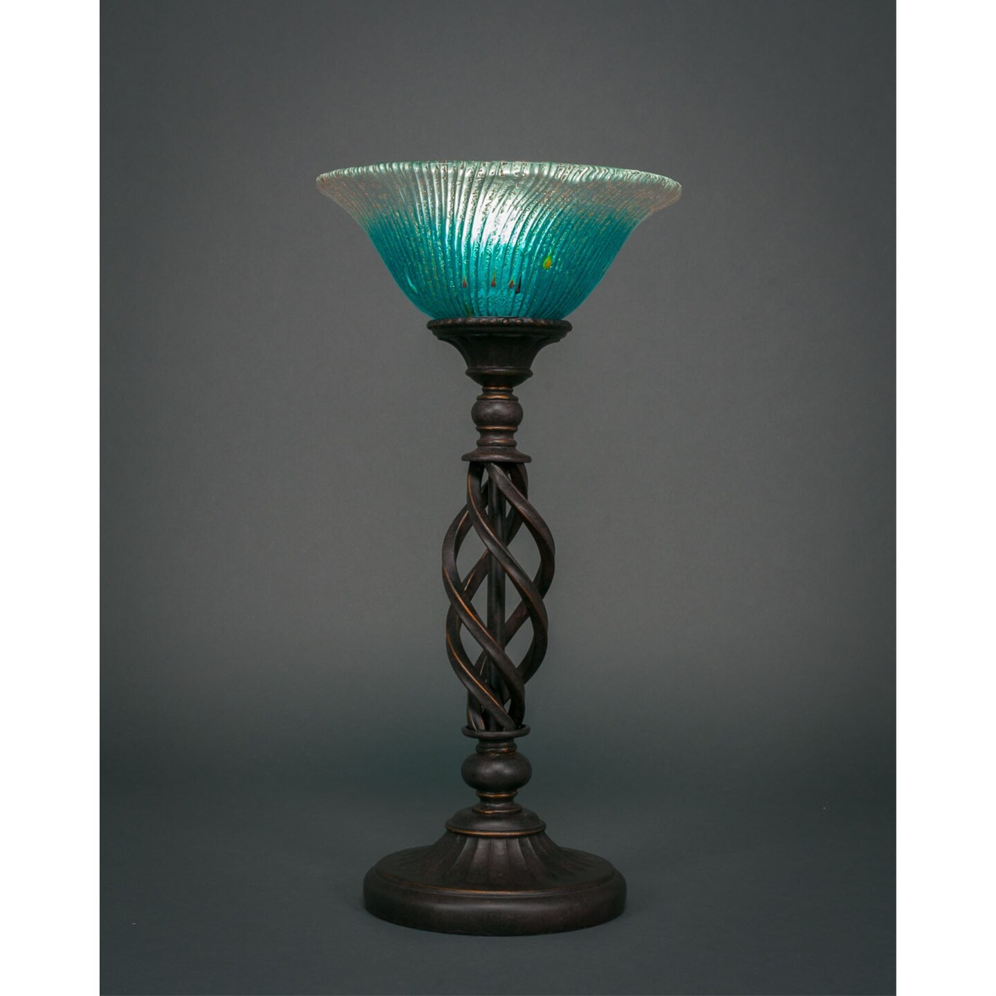 Elegant Table Lamp Shown In Dark Granite Finish With 10" Teal Crystal Glass Table Lamps Michaels
