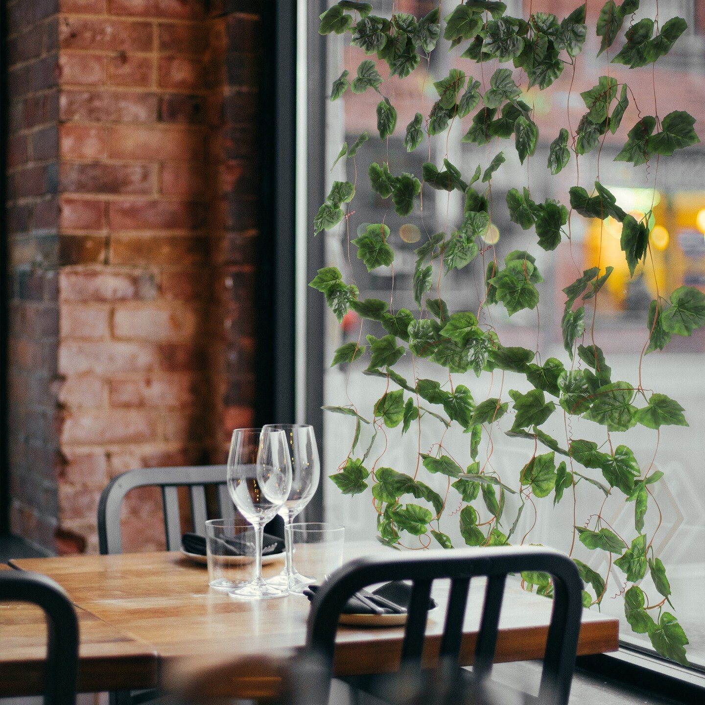 Grand Verde Artificial Vines Silk Leaves Hanging Ivy Greenery Faux Grapevine Garland Decoration Green Plants DIY Wreath Craft, 5 Strands Bulk