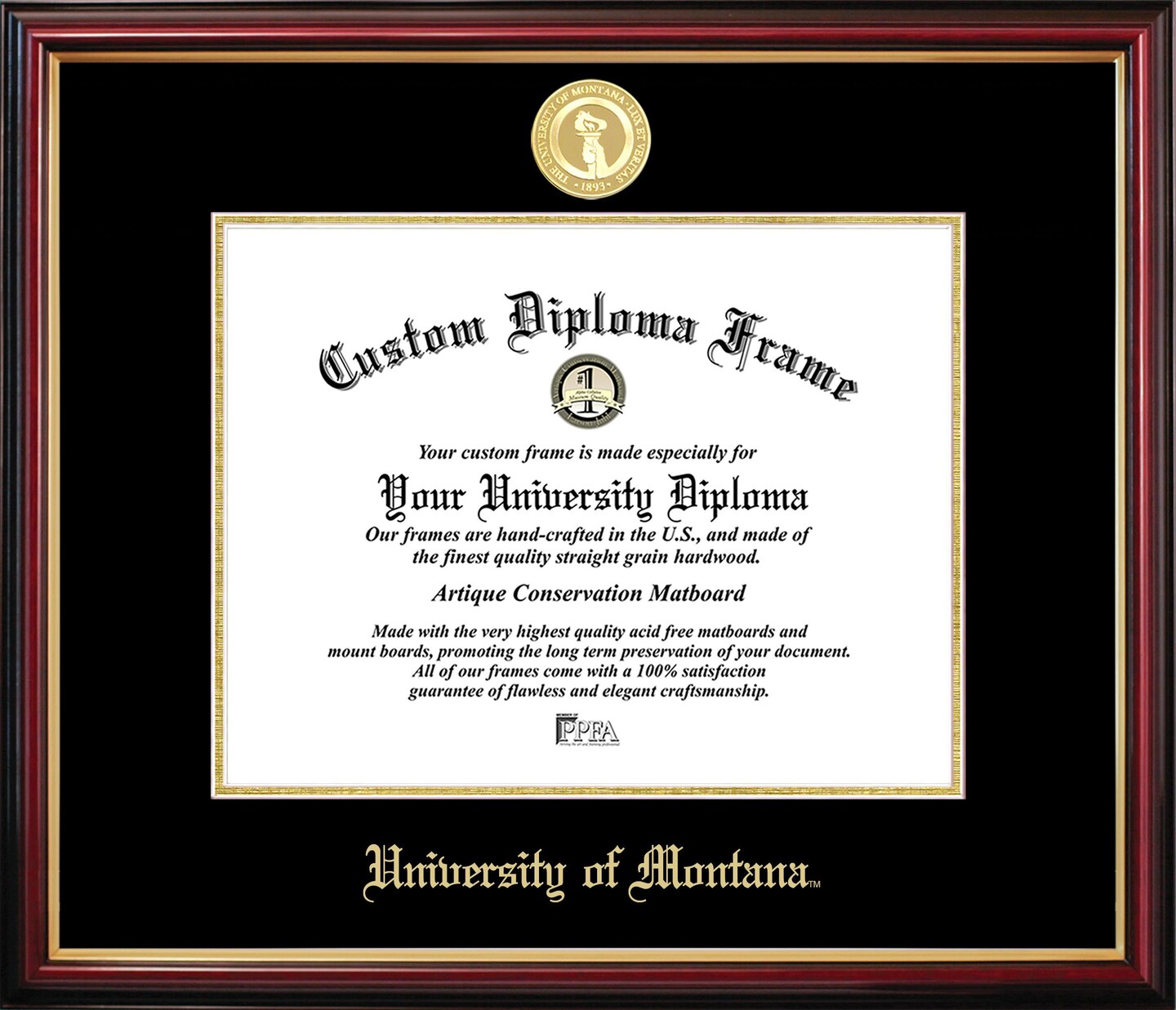 University of Montana Petite Diploma Frame