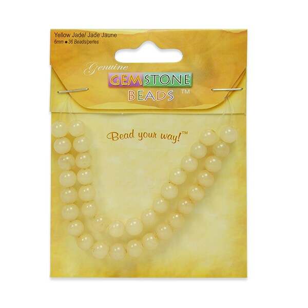 Yellow Jade Beads  36 pcs.