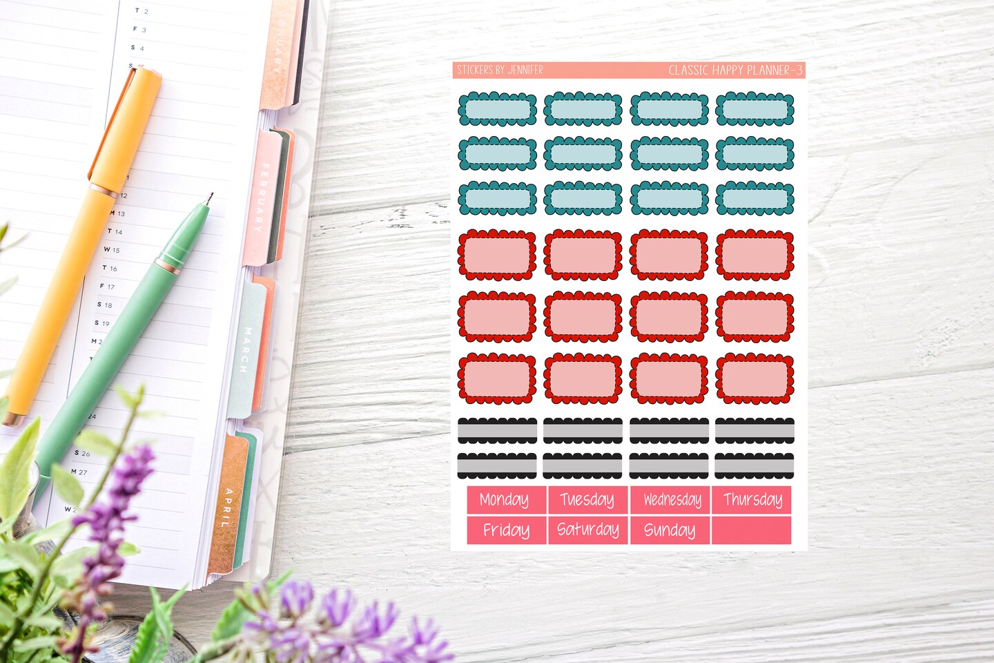 Alice In Wonderland Planner Sticker Kit (for 7x9 vertical planners)