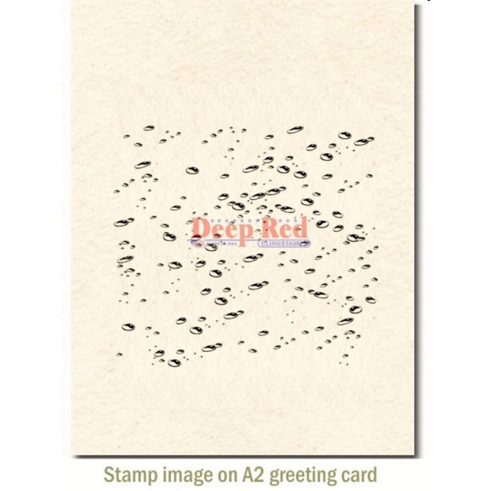 Deep Red Stamps Water Beads Rubber Stamp 3 x 3  inches