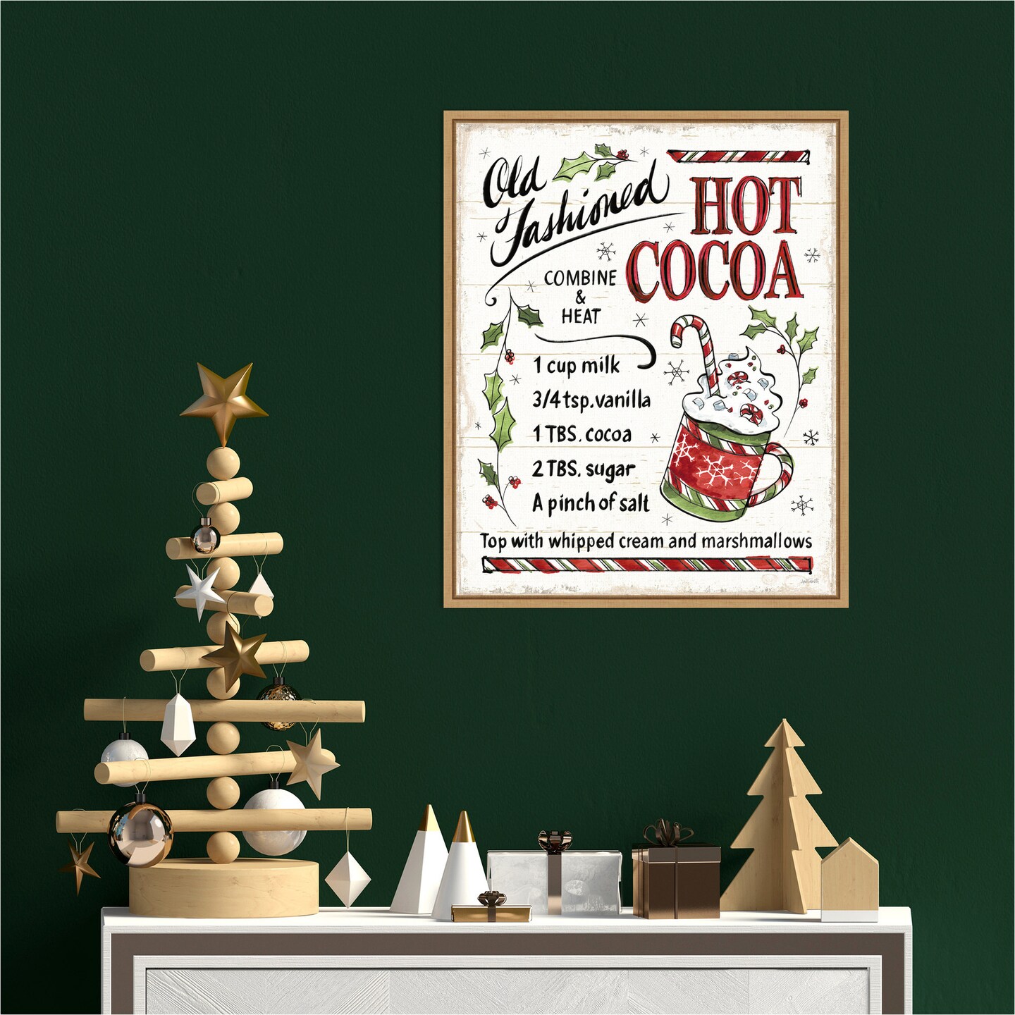 Christmas Treats VII by Anne Tavoletti 16-in. W x 20-in. H. Canvas Wall Art Print Framed in Natural