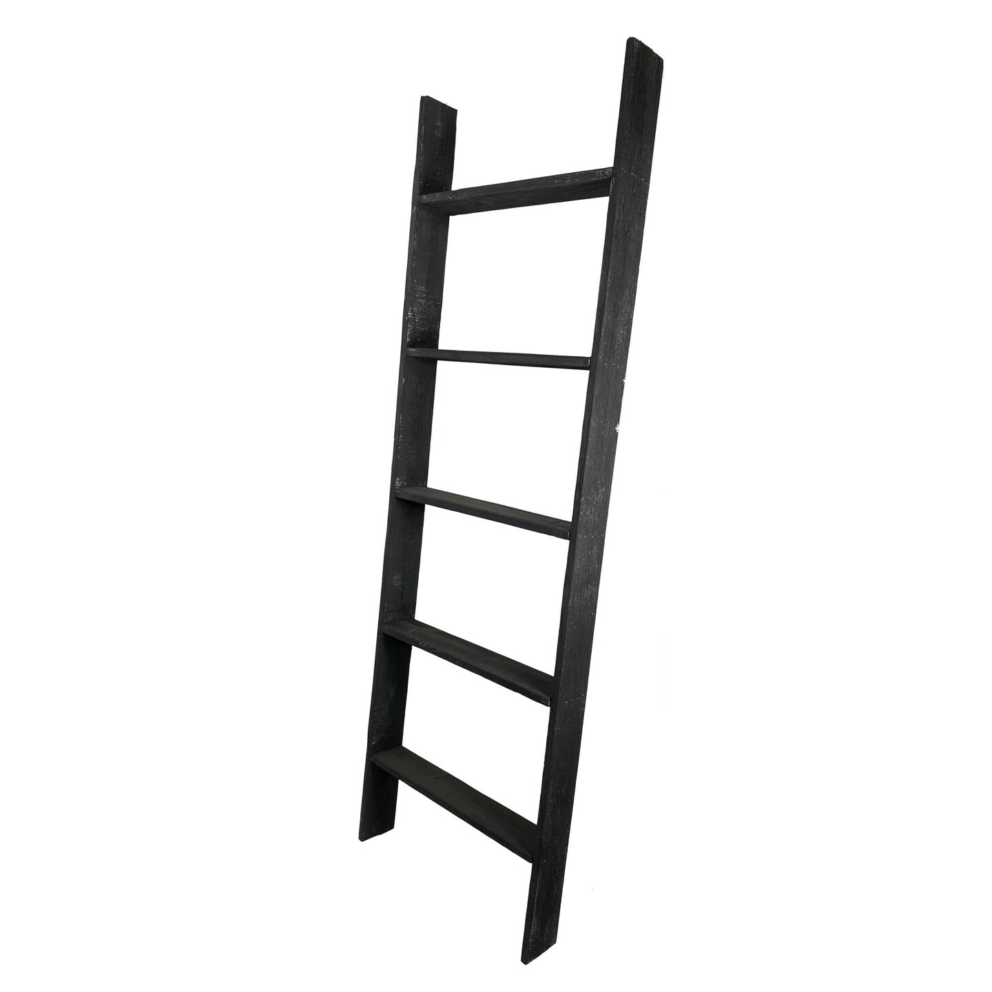 Rustic Farmhouse 5ft Reclaimed Wood Decorative Bookcase Picket Ladder