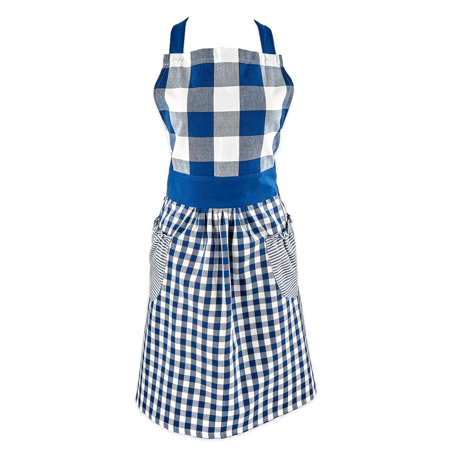 DII Navy/Off White Gingham Apron Michaels