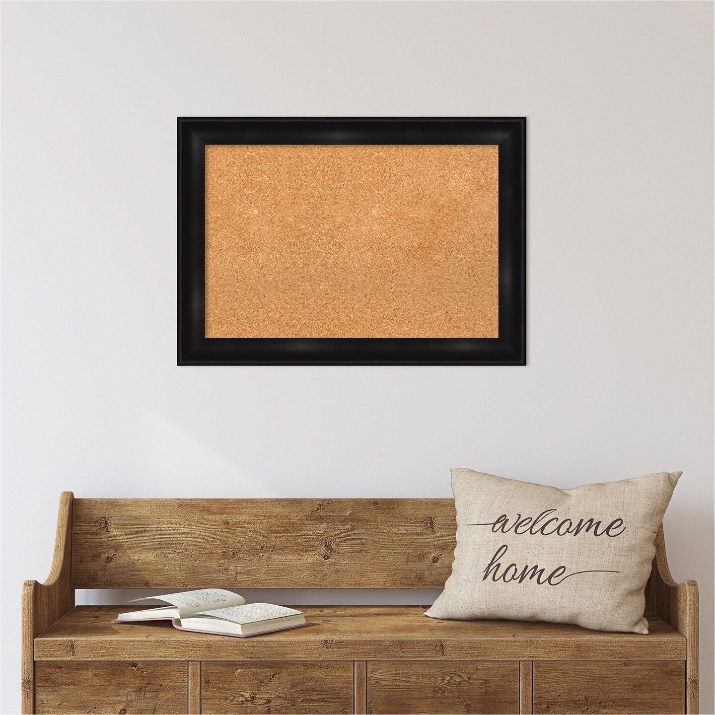 Cork Board, Grand Black Narrow Frame - Bulletin Board, Organization Board, Pin Board