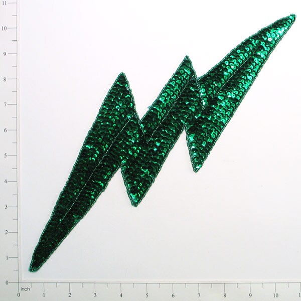 14 1/2&#x22; x 4 1/2&#x22; Lightning Bolt Sequin Applique/Patch - SM827L-04