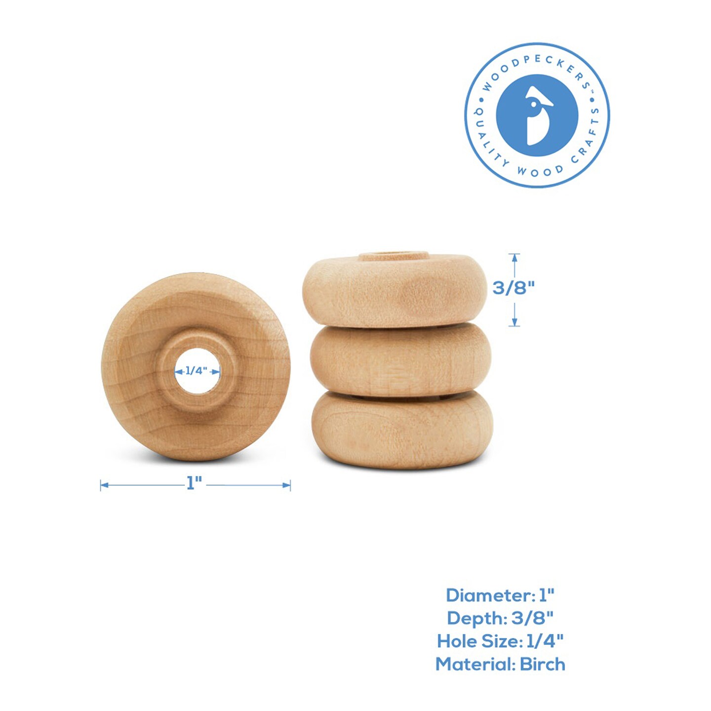 Classic Mini Wood Wheels, Multiple Sizes Available, Craft | Woodpeckers