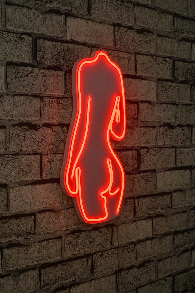 16.5&#x22; Novelty Red Lady Back Led Neon Sign Wall D&#xE9;cor
