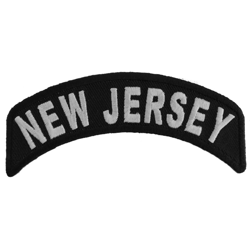 Patch, Small Embroidered Rocker (Iron-On or Sew-On), New Jersey State  Patch, 4 x 1.75 Arch