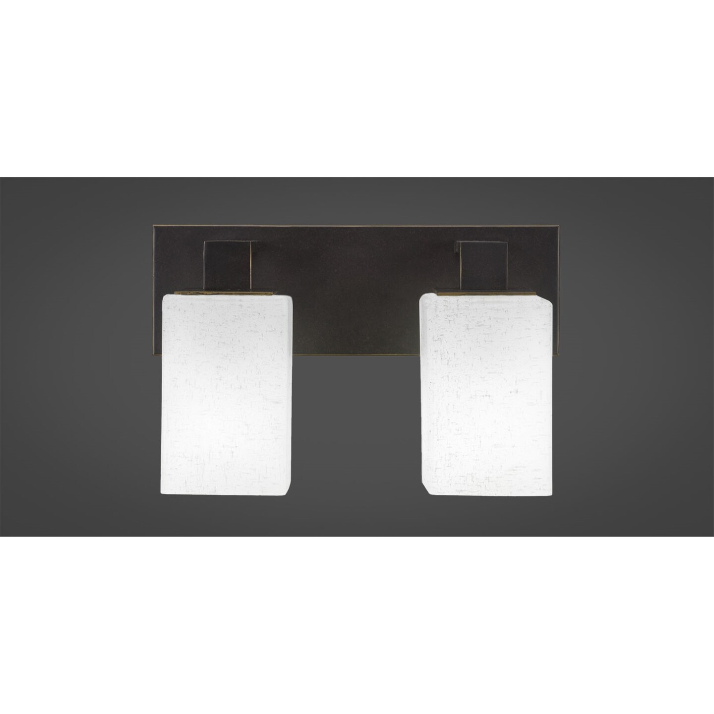 Apollo 2 Light Bath Bar Shown In Dark Granite Finish With 5 White