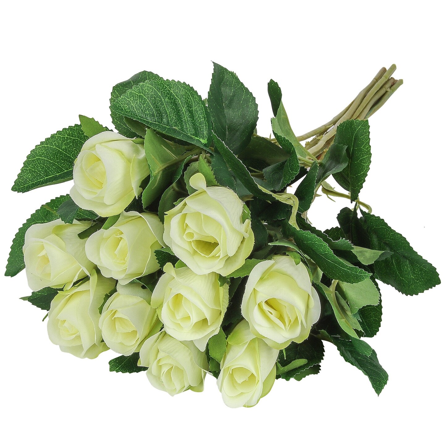 Grand Verde Silk Roses Artificial Flowers 16” Long Stems Fake Floral ...