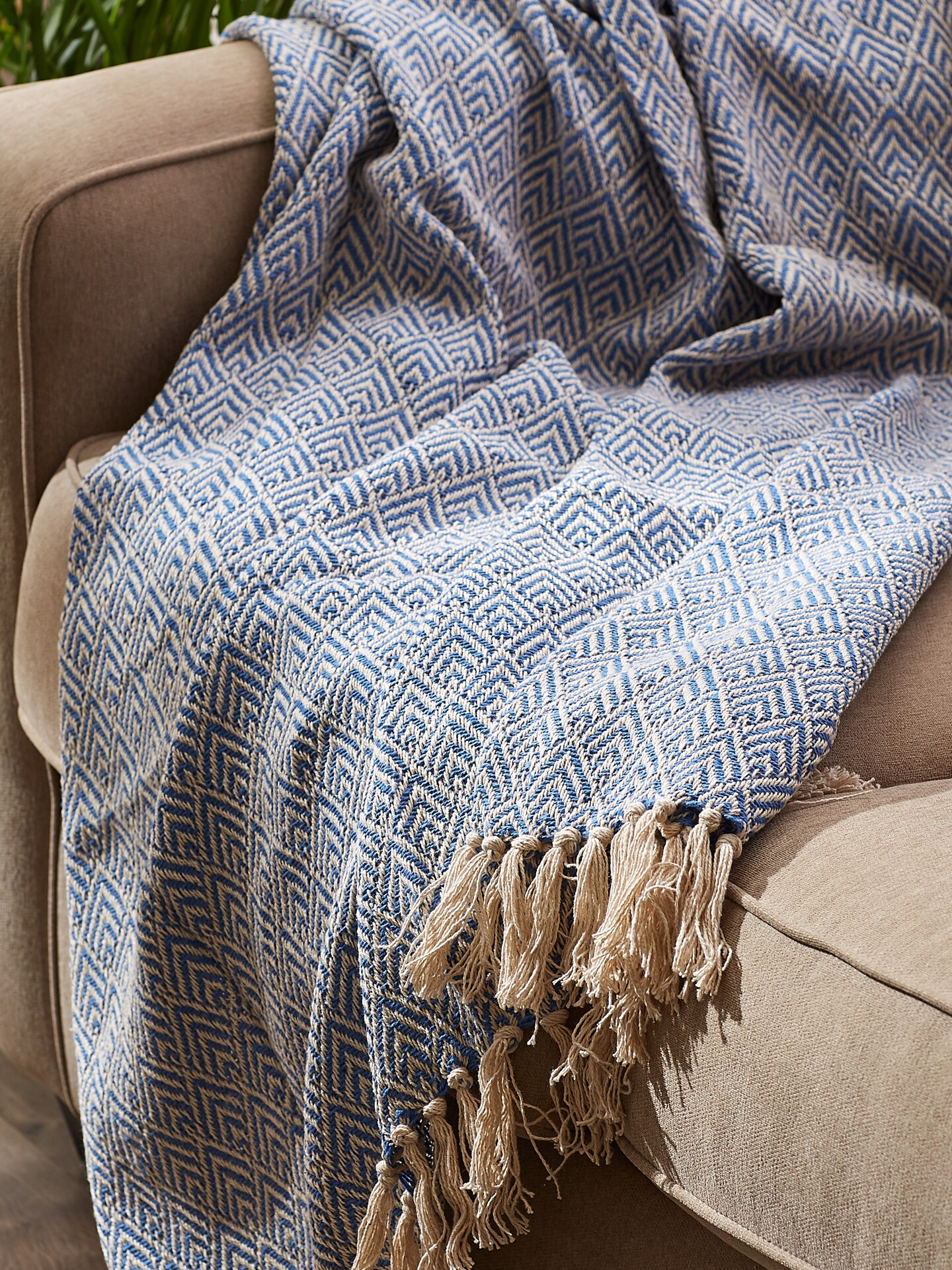 STONEWASH BLUE DIAMOND THROW | Michaels