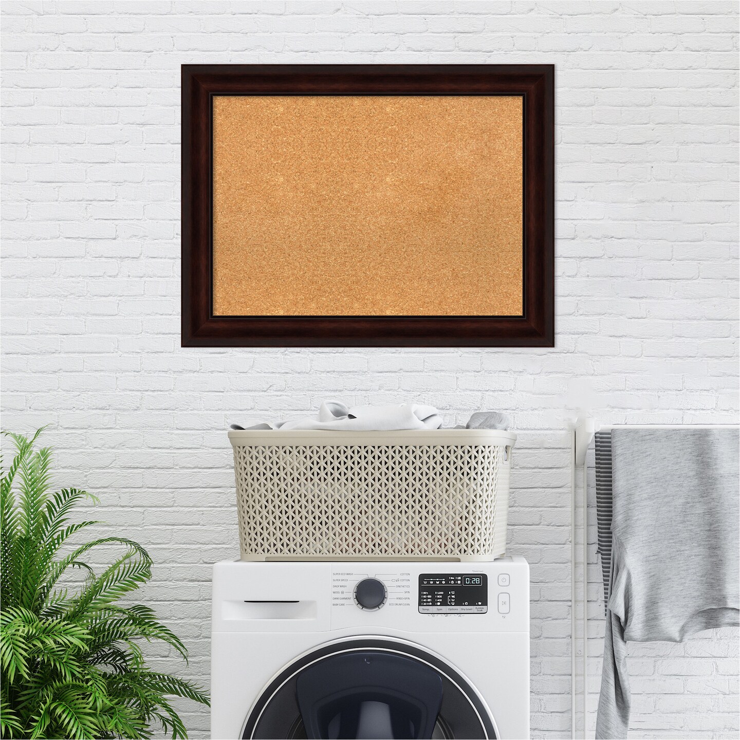 Cork Board, Coffee Bean Brown Frame - Bulletin Board, Organization Board, Pin Board