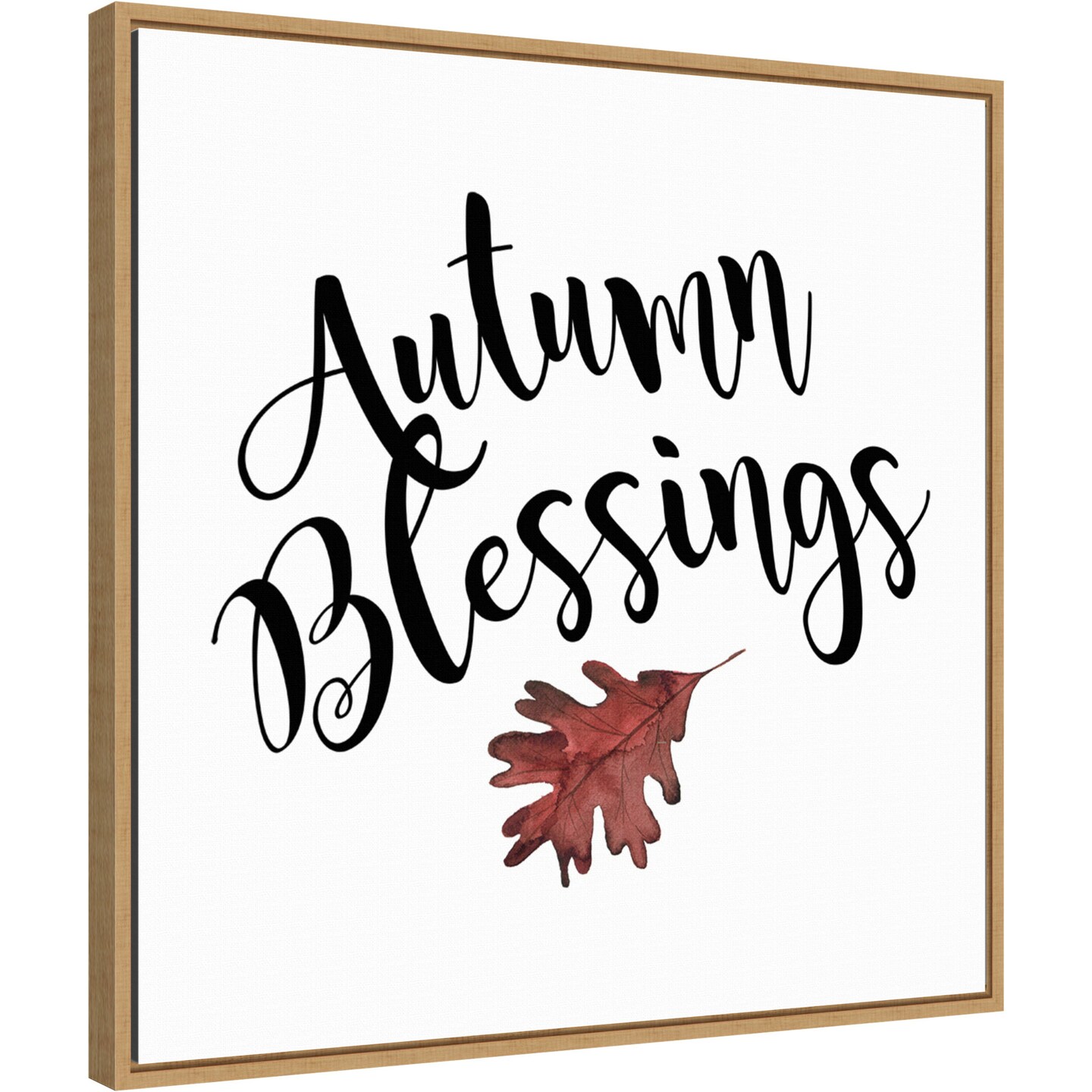 Autumn Blessings by Amanti Art Portfolio 22-in. W x 22-in. H. Canvas Wall Art Print Framed in Natural