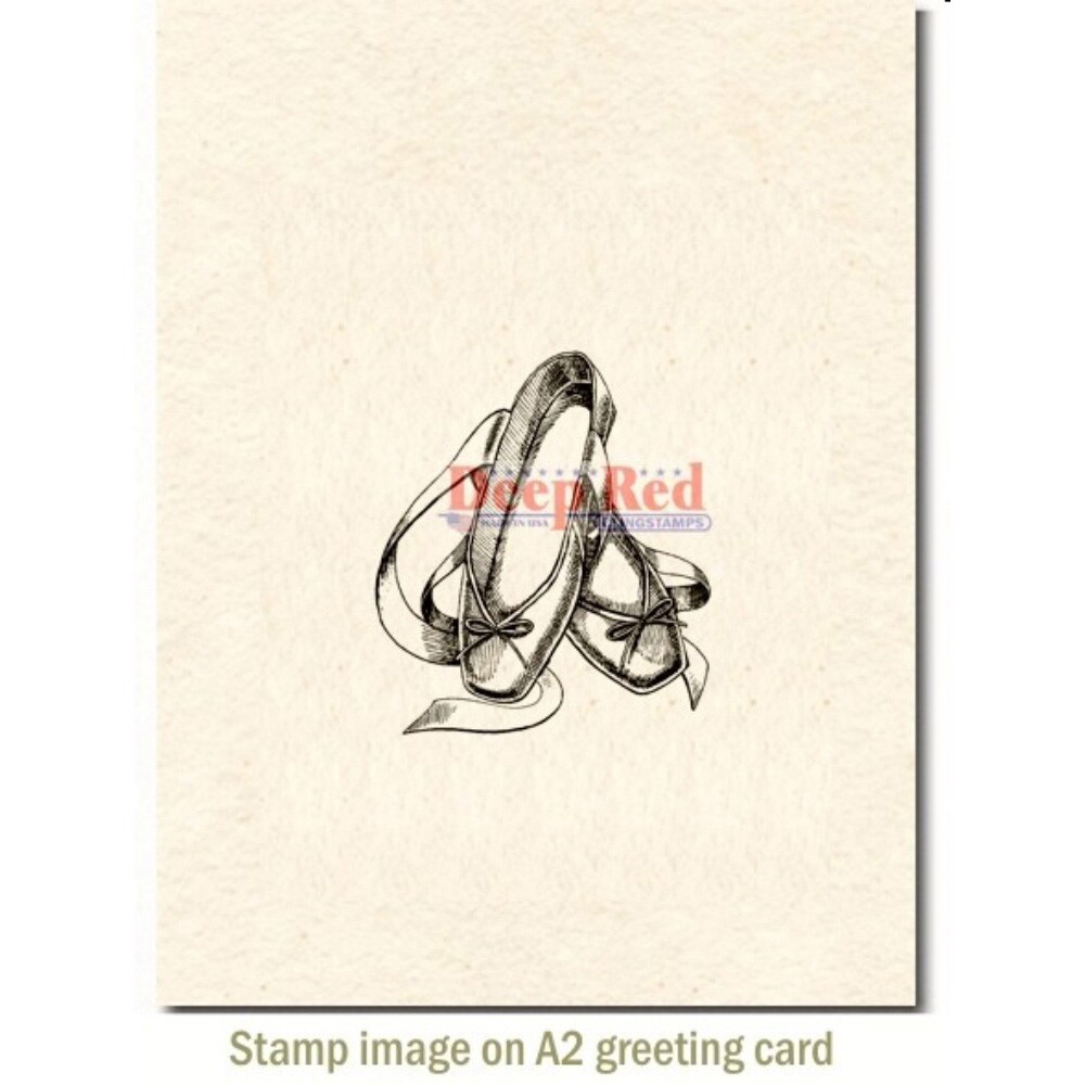 Deep Red Stamps Ballet Slippers Rubber Cling Stamp 1.8 x 2  inches