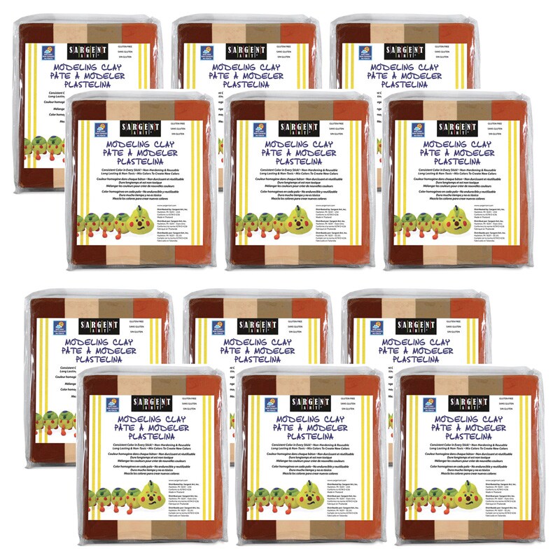 NonHardening Modeling Clay, 1lb Per Pack, Colors Of My Friends, 12