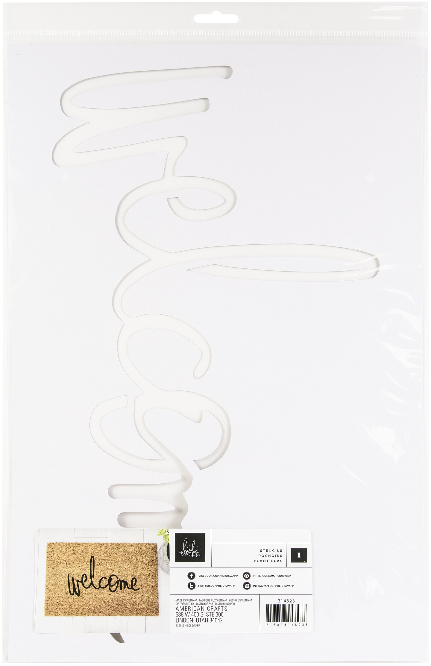 Heidi Swapp DIY Doormats Stencil Welcome Accessories Michaels