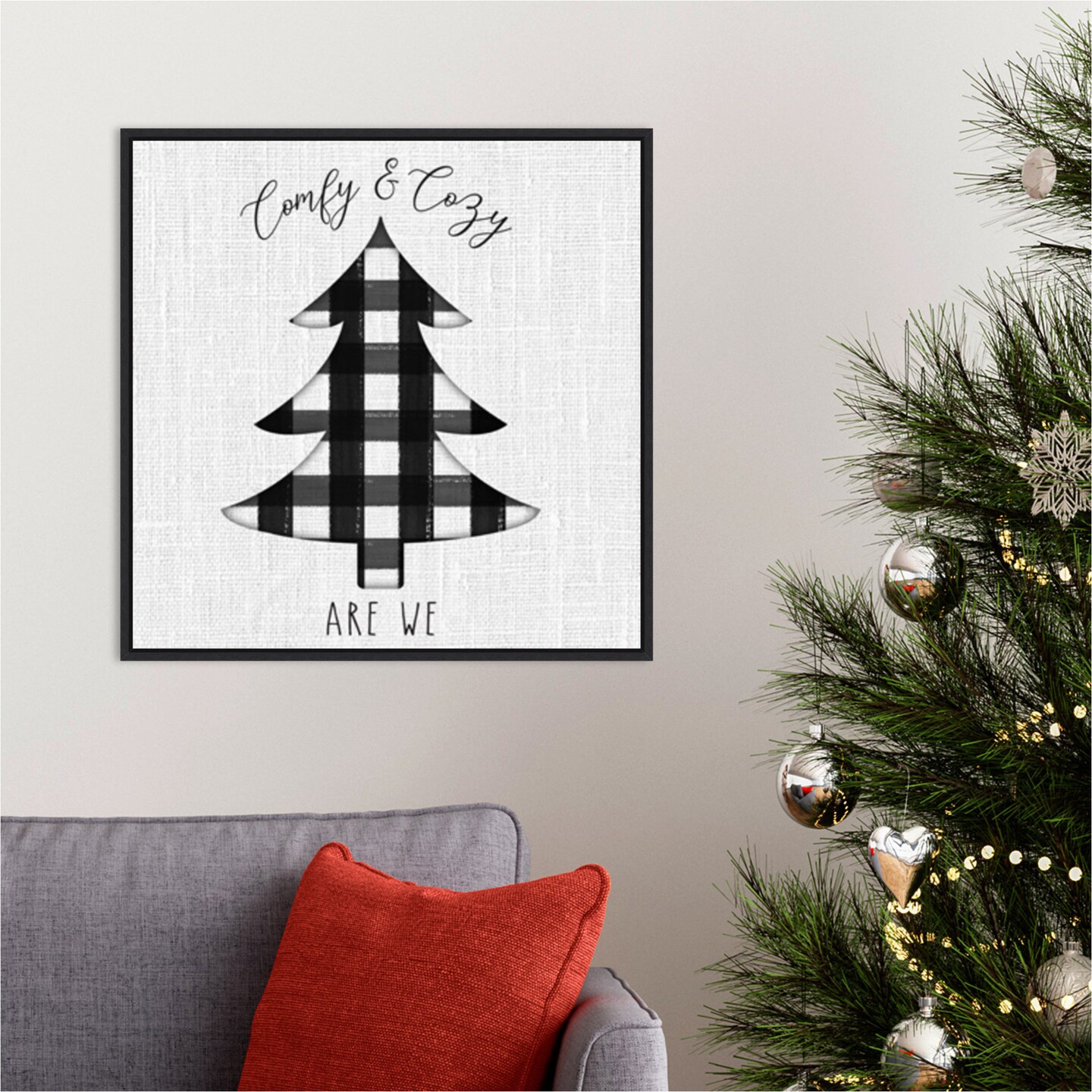 Winter Wonder II by Hartworks Studio 22-in. W x 22-in. H. Canvas Wall Art Print Framed in Black