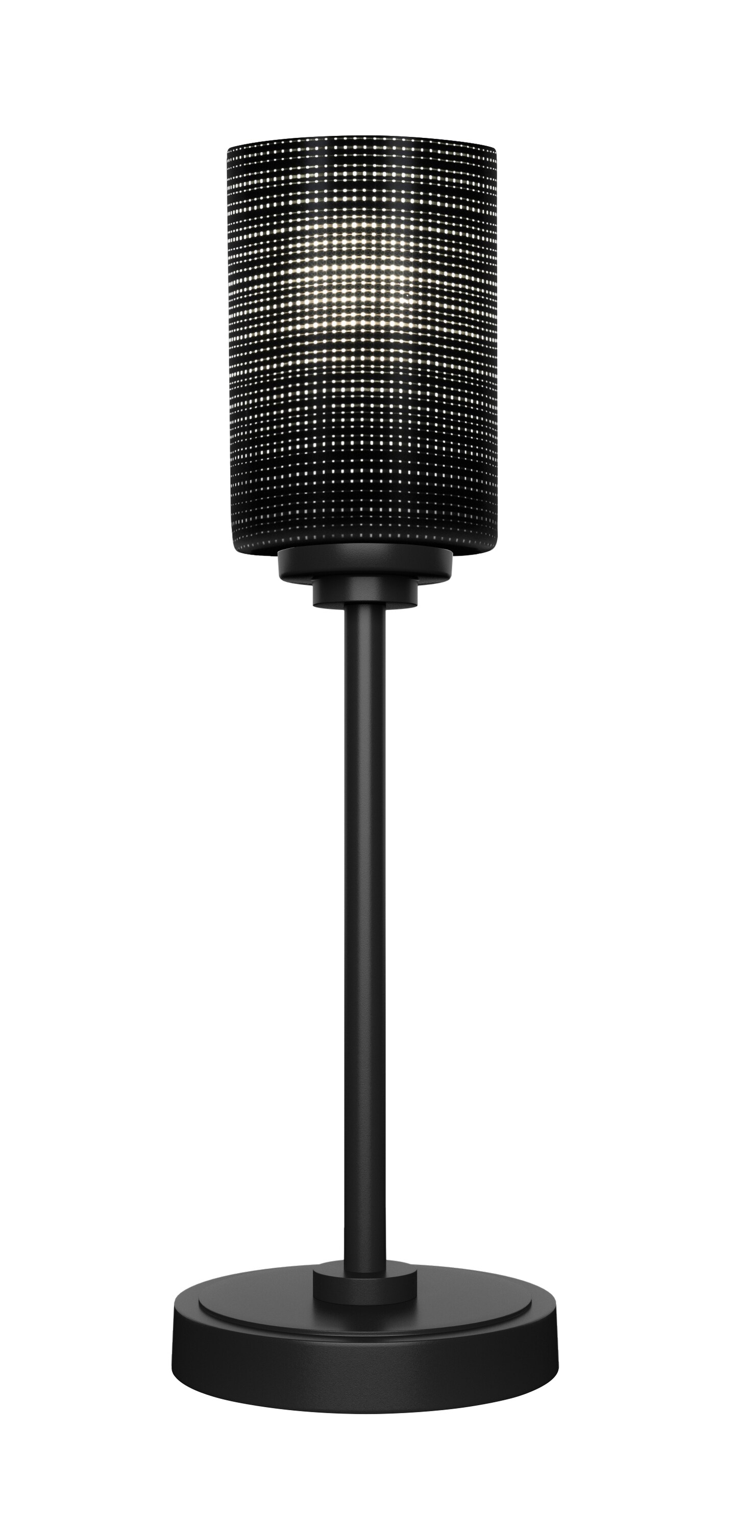 Luna Accent Table Lamp Shown In Matte Black Finish With 4" Black Matrix