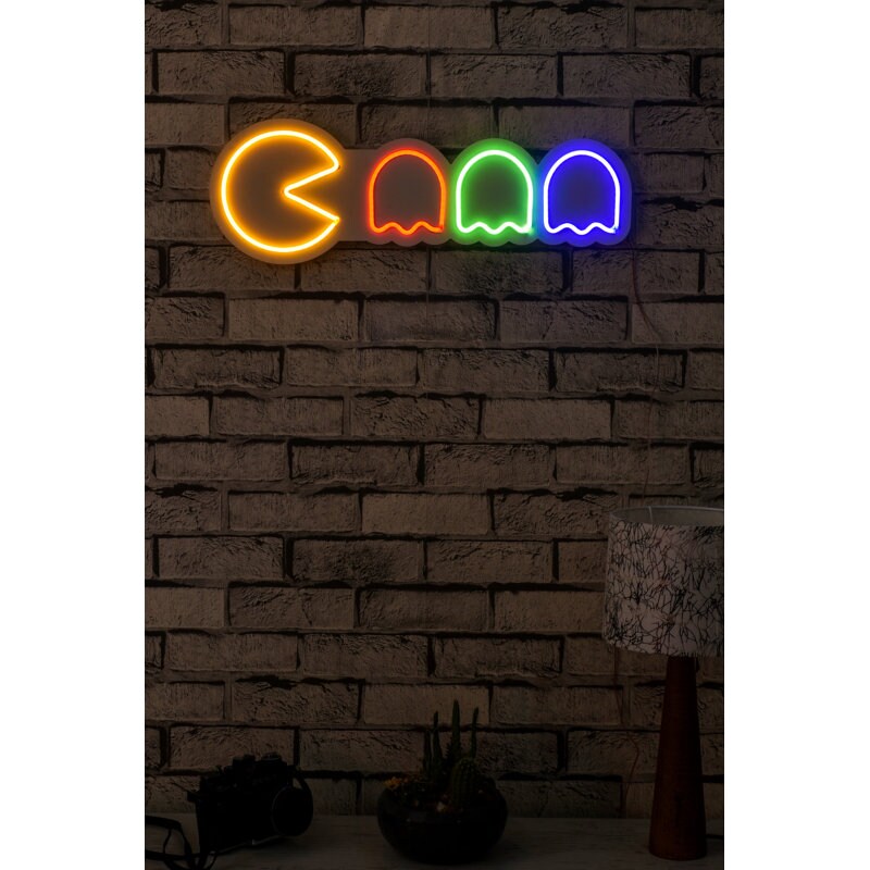 21.7&#x22; Novelty Pacman Led Neon Sign Wall D&#xE9;cor