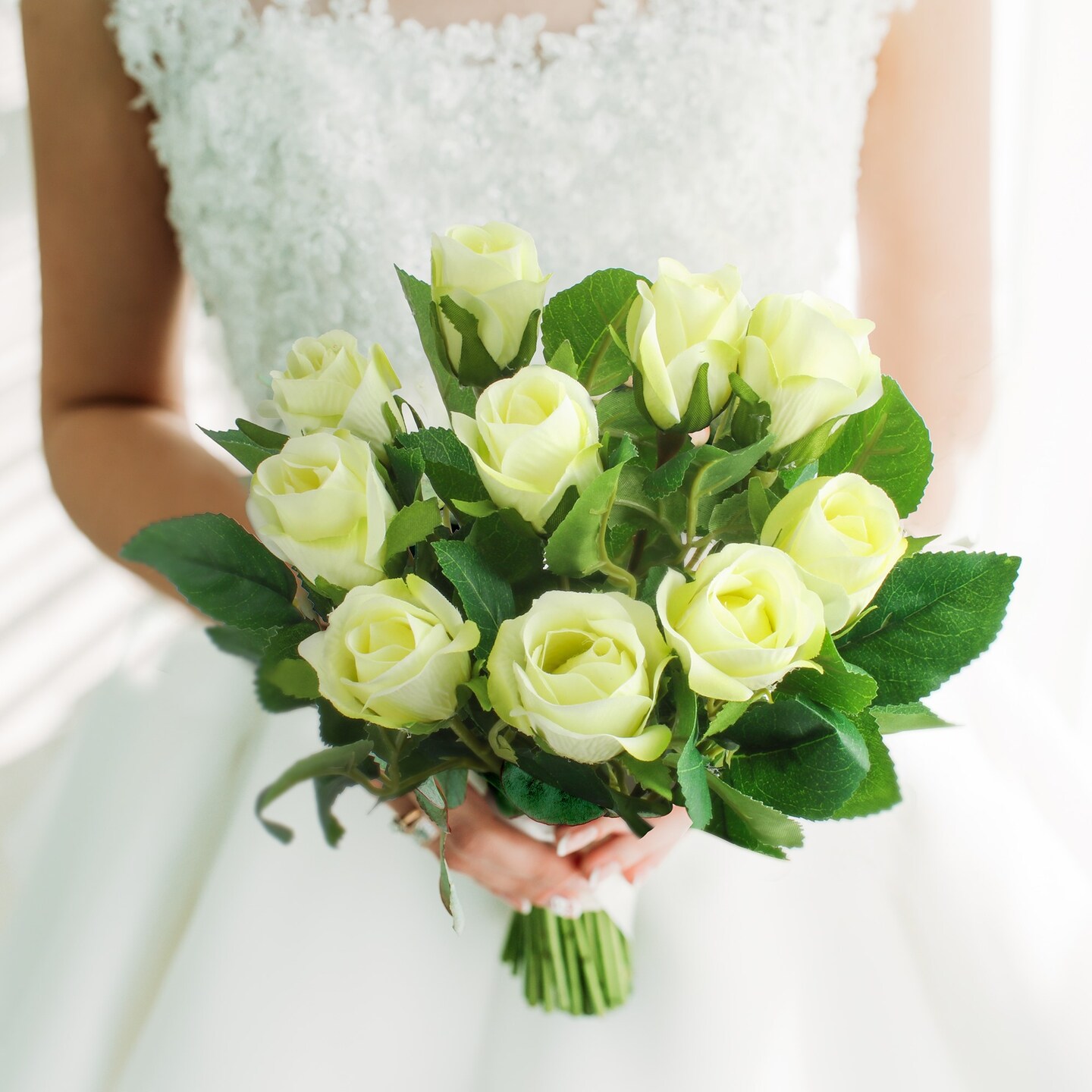 Grand Verde Silk Roses Artificial Flowers 16” Long Stems Fake Floral Arrangement Wedding Decoration Bridal Bouquet DIY Crafting Home Decor, Bulk 10pcs
