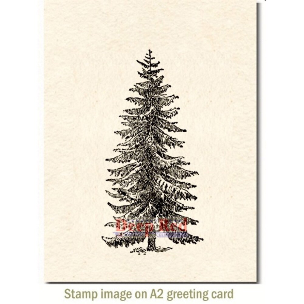 Deep Red Stamps Spruce Tree Rubber Stamp 2 x 4 inches