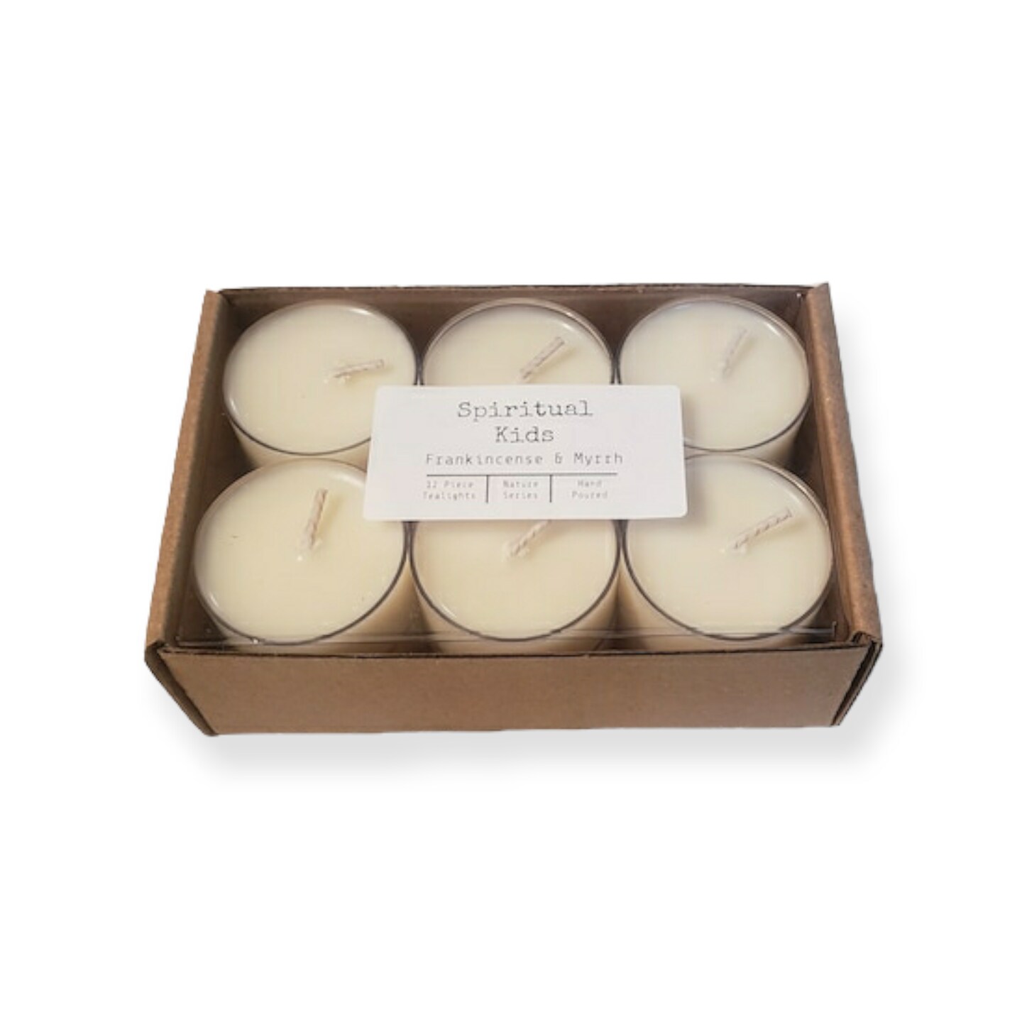 Frankincense & Myrrh All Natural Soy Wax Tealights 12 Count Hand Poured with Fragrant/Essential Oils