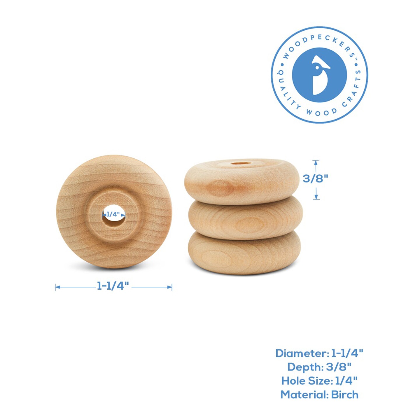 Classic Mini Wood Wheels, Multiple Sizes Available, Craft | Woodpeckers