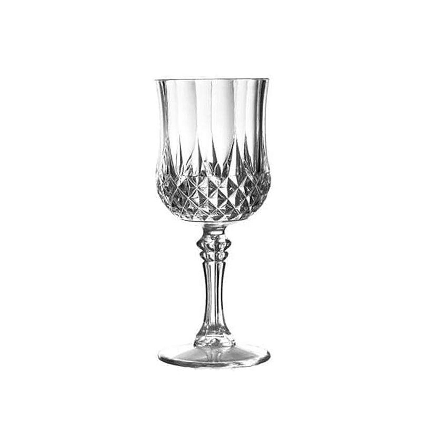 Crystal Cut Plastic Wine Glasses - &#xA0;8 Ounce (48 Glasses)