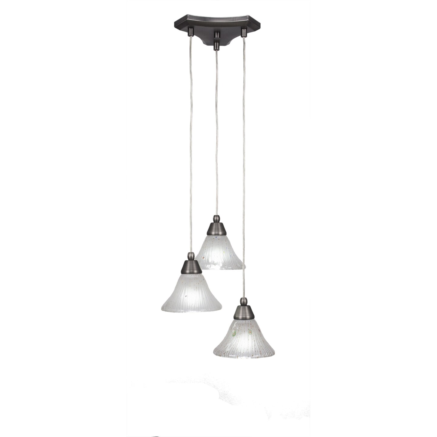 Europa 3 Light Cluster Pendalier Shown In Brushed Nickel Finish With 7 ...