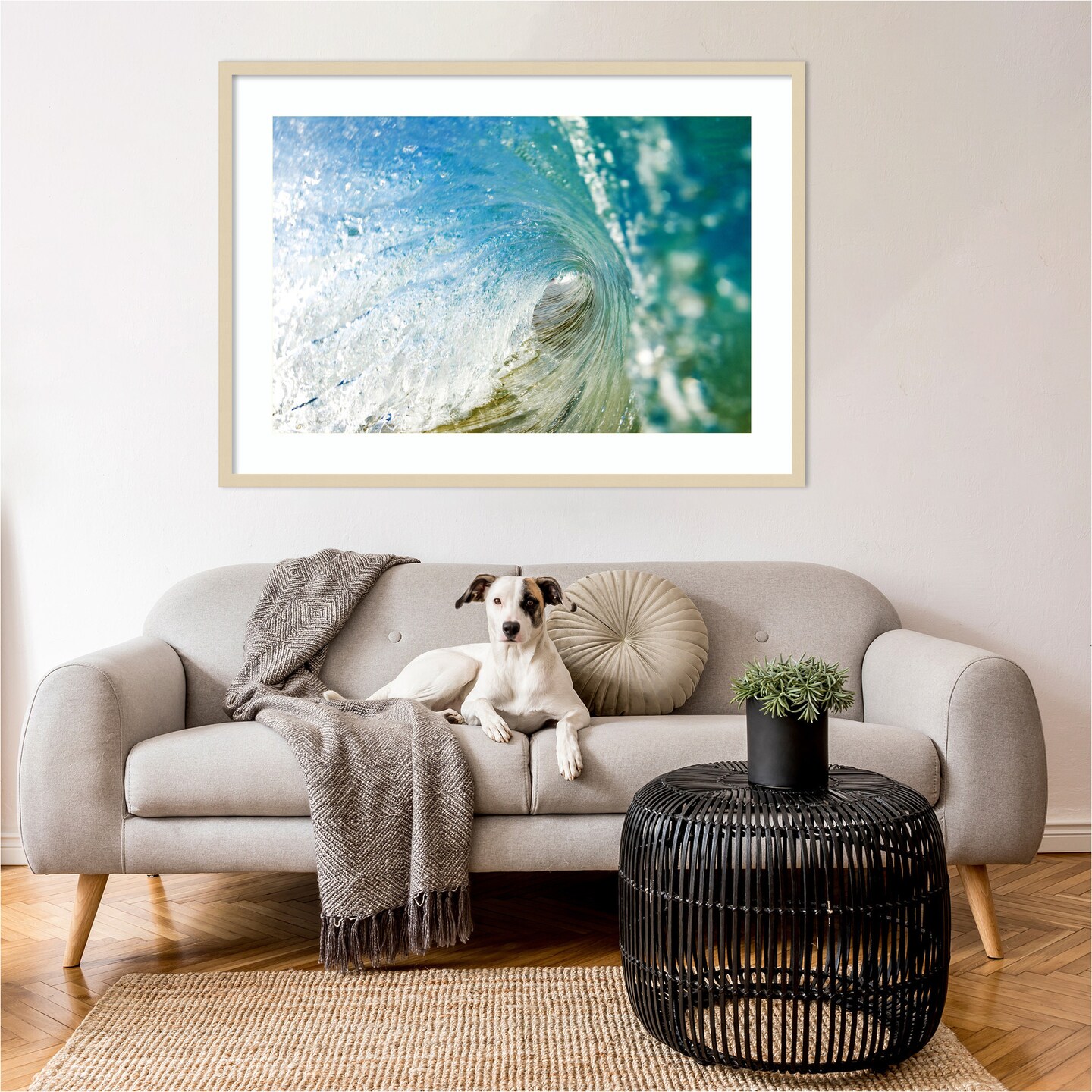 Beautiful Hawaiian Wave by Design Pics Danita Delimont Wood Framed Wall Art Print 41 in. W x 30 in. H
