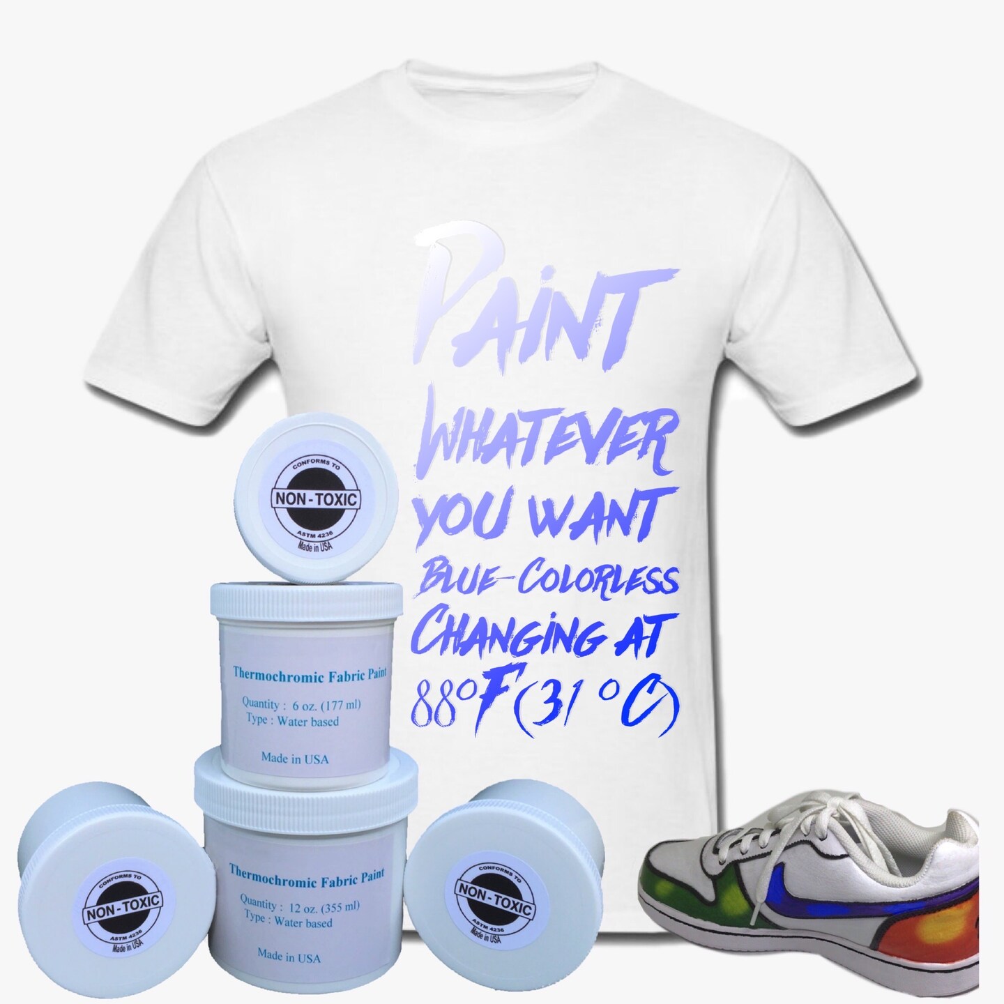 Temperature Activated Body Heat Reactive Color Changing Thermochromic Fabric Paint