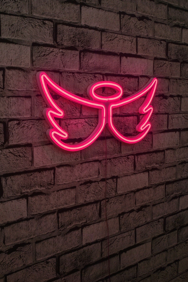 20.5&#x22; Novelty Angel Led Neon Sign Wall D&#xE9;cor - Pink